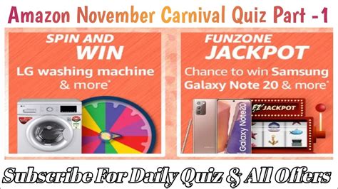Amazon Funzone Jackpot Quiz Answers For November: Win .
